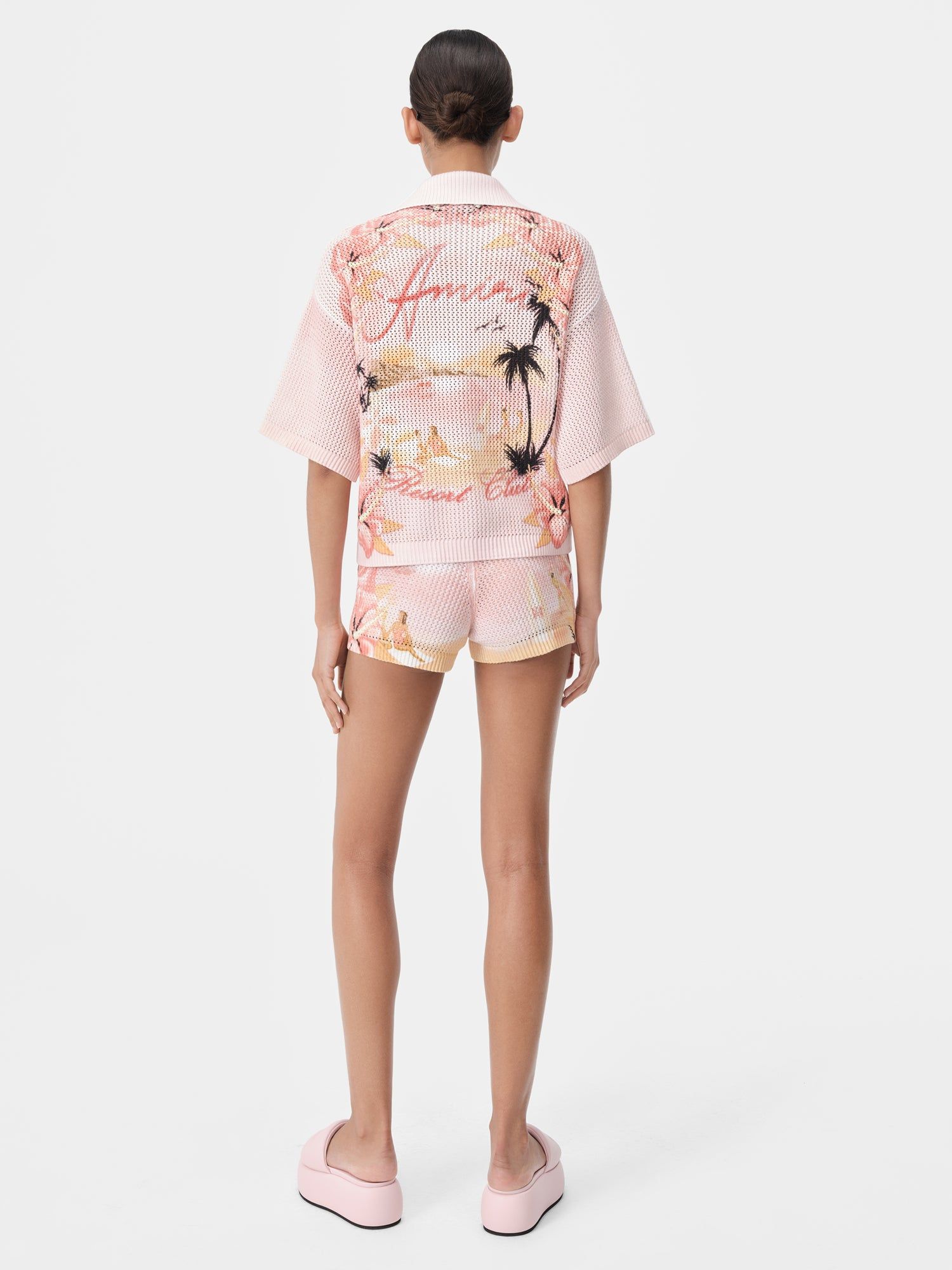 Amiri Paradise Crochet Short Triko Kadın Rosewater | YQA752469
