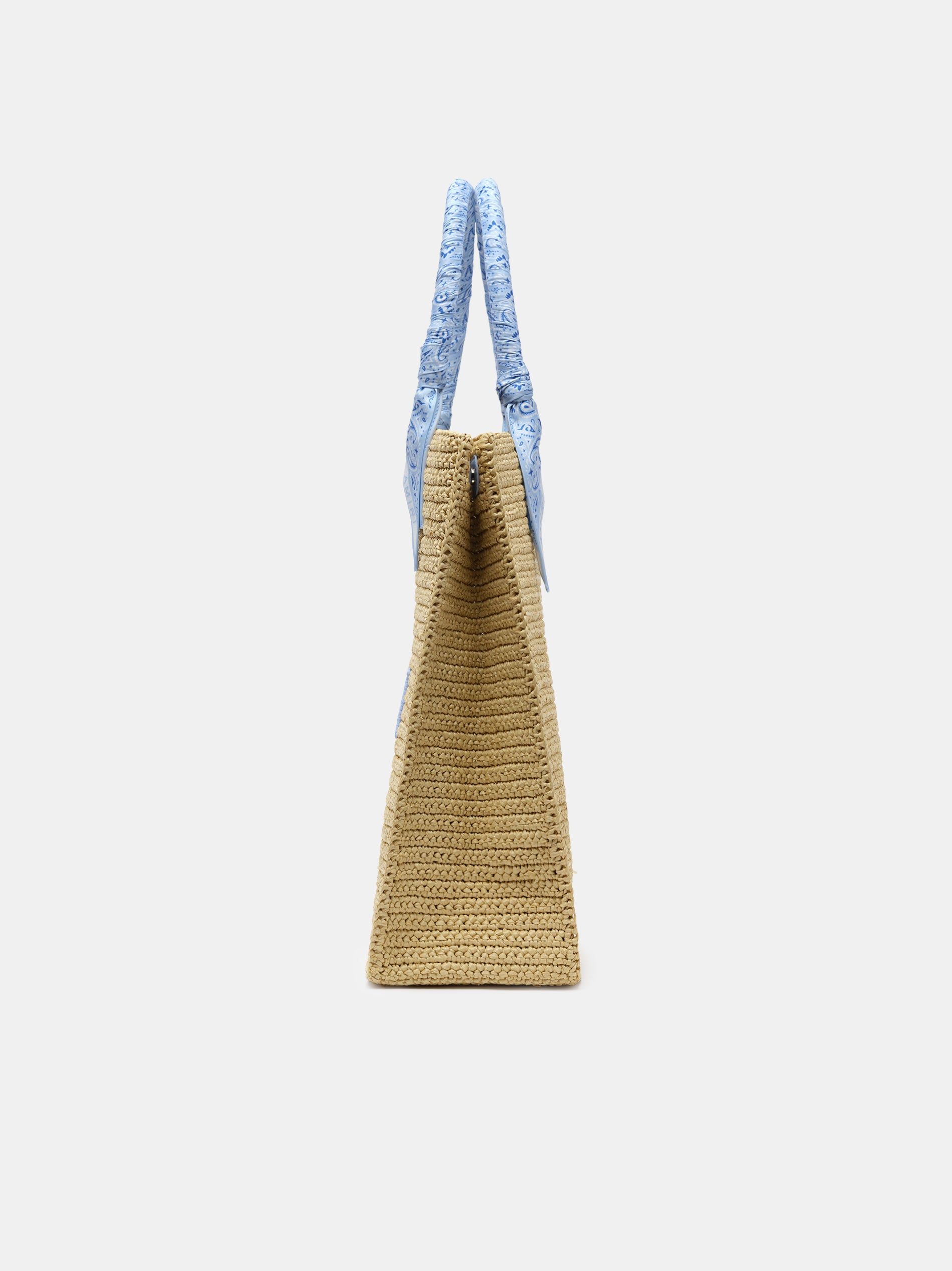 Amiri Raffia Tote Çantası Erkek Mavi | BCO720964