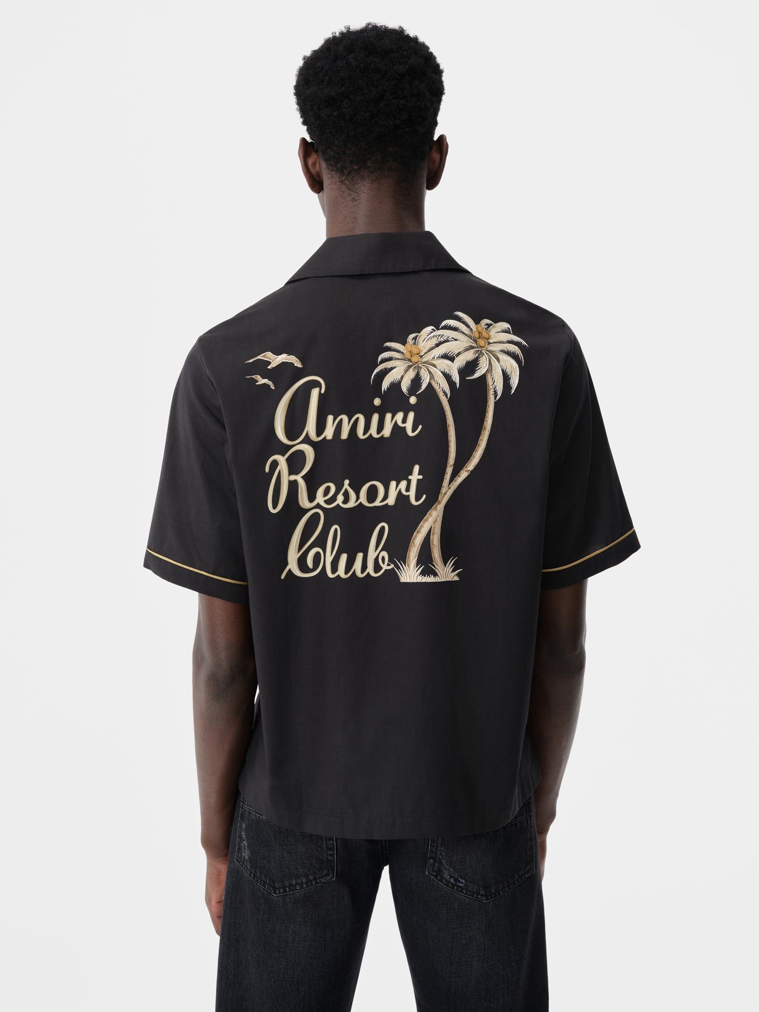 Amiri Resort Club Embroidered Shirt Gömlek Erkek Siyah | AQO985206