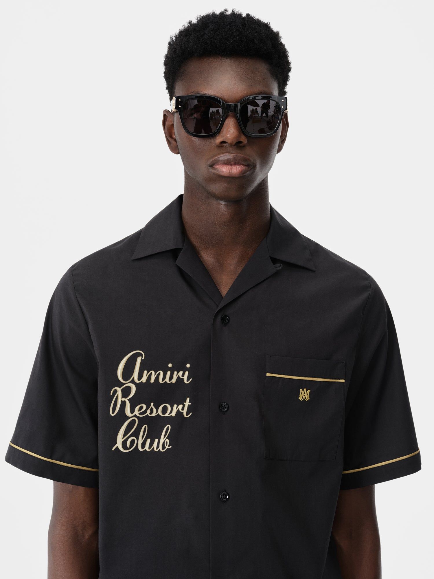 Amiri Resort Club Embroidered Shirt Gömlek Erkek Siyah | AQO985206