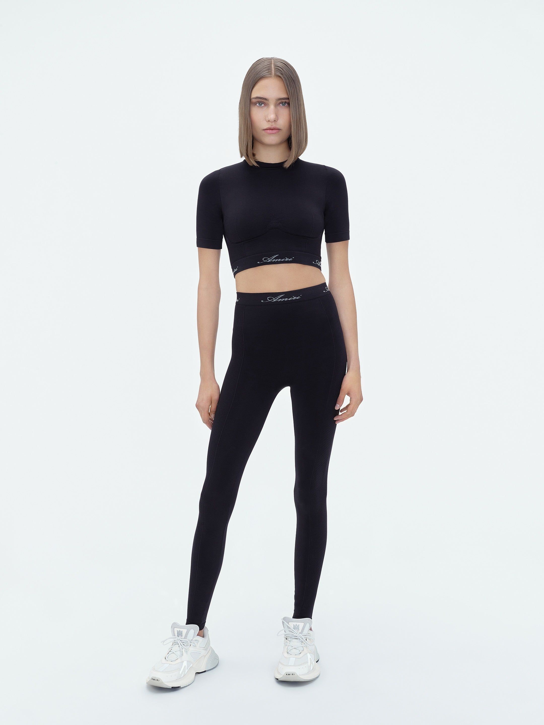 Amiri Seamless Leggings Spor Giyim Kadın Siyah | RWA849021