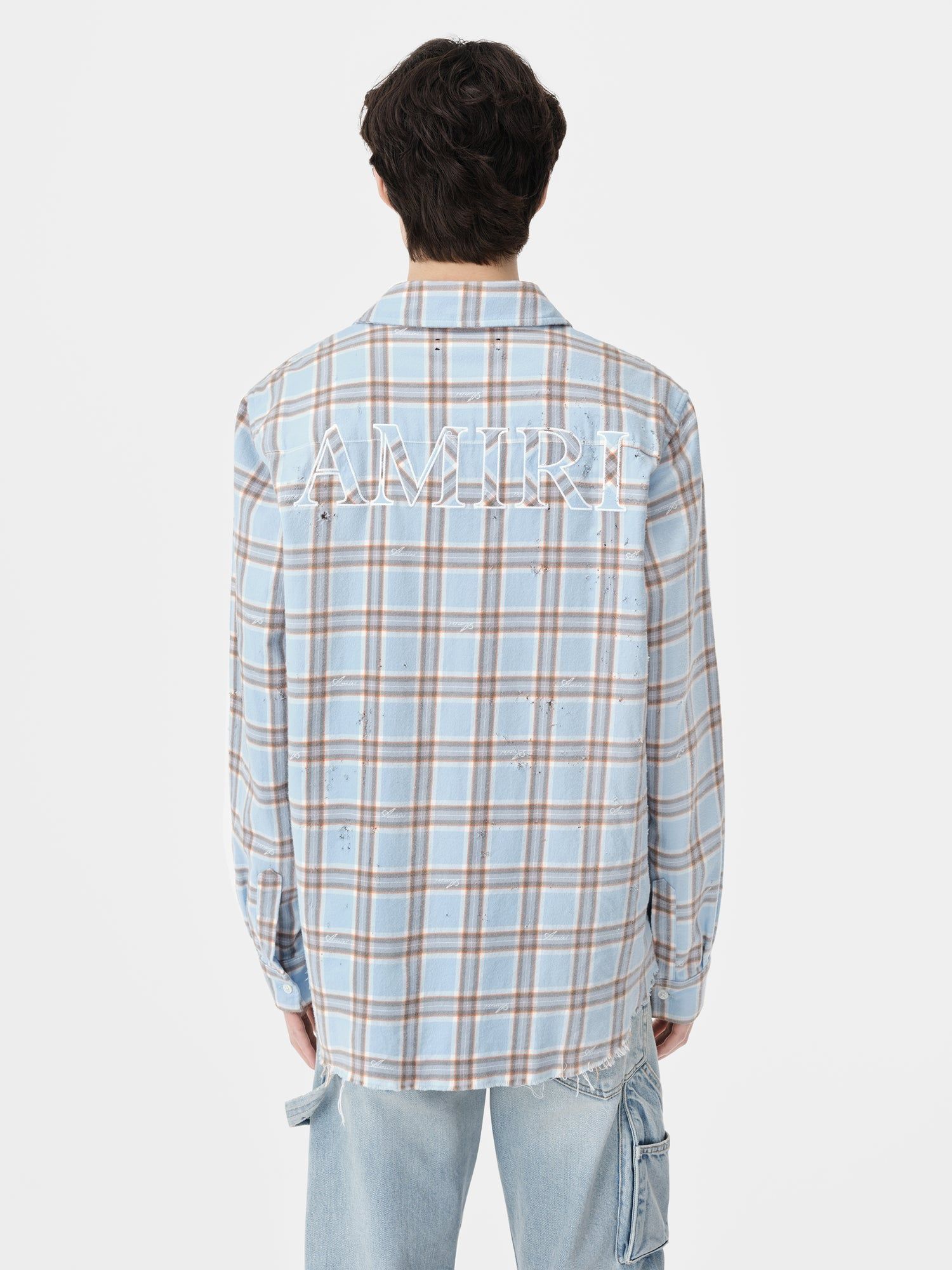Amiri Shotgun Flannel Gömlek Erkek Mavi | IZT980264