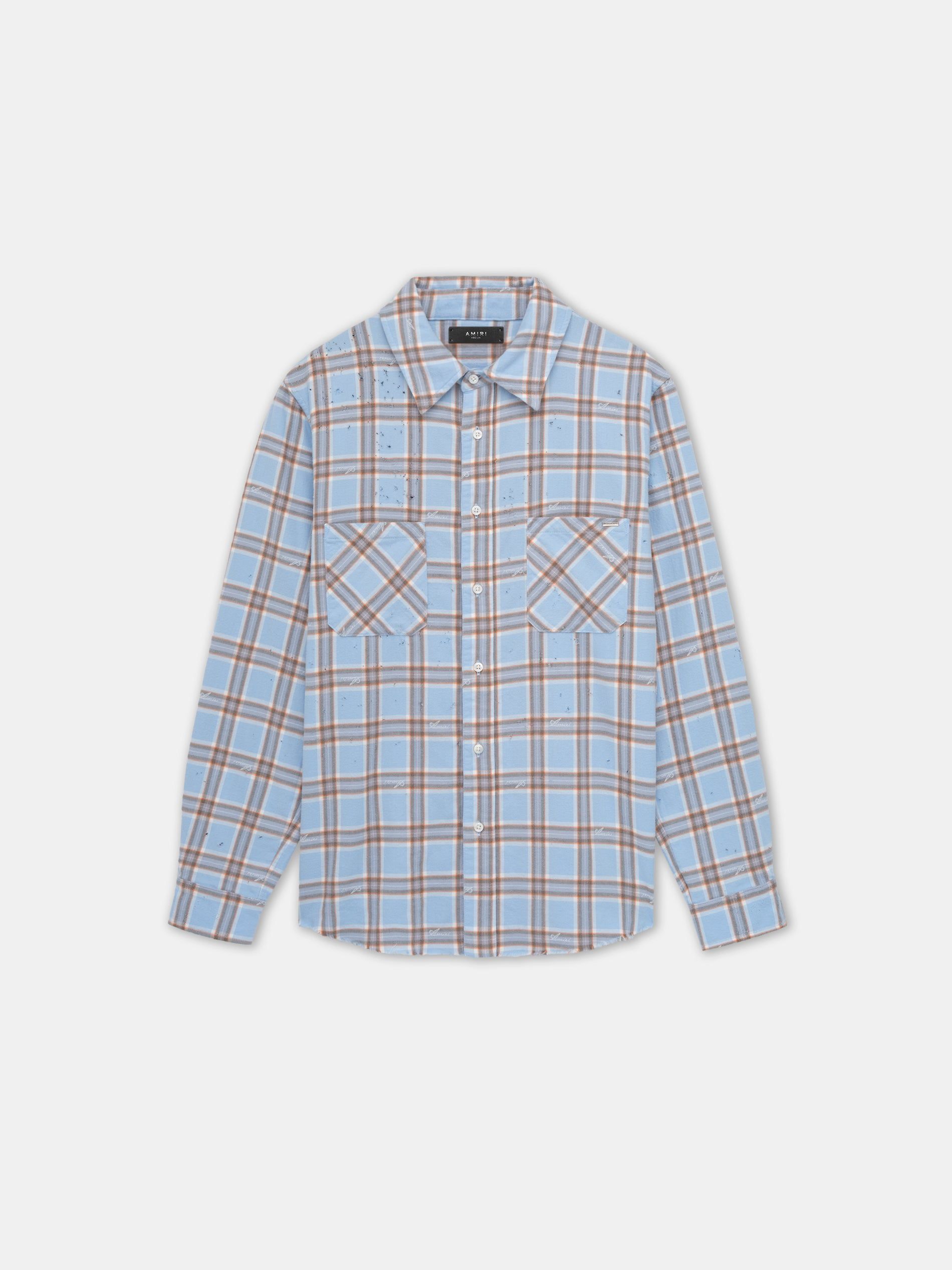 Amiri Shotgun Flannel Gömlek Erkek Mavi | IZT980264