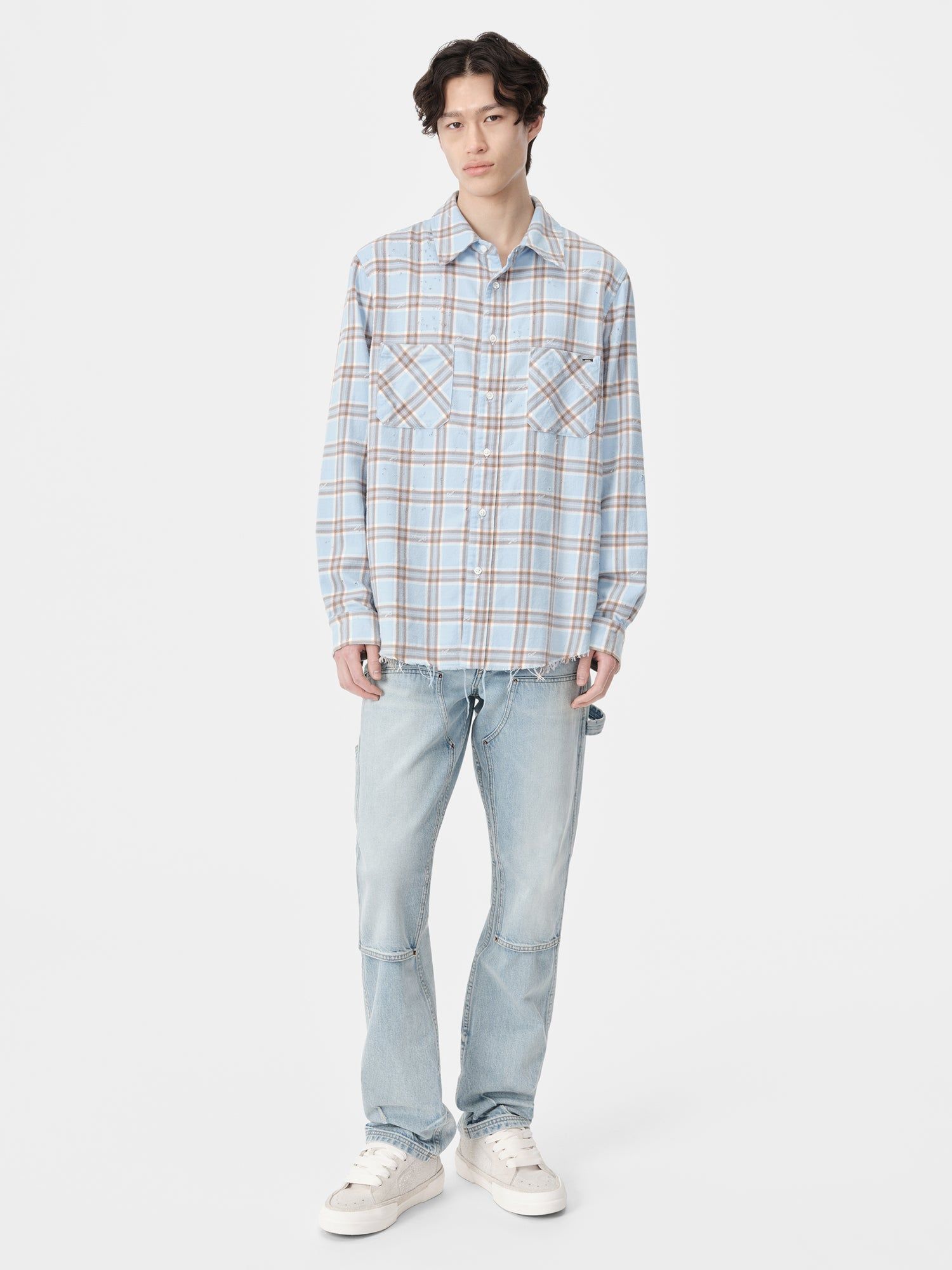 Amiri Shotgun Flannel Gömlek Erkek Mavi | IZT980264