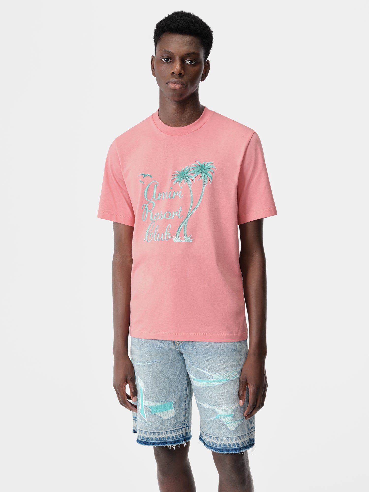 Amiri Twisted Palms Tee Tişört Erkek Pembe | MNV520314