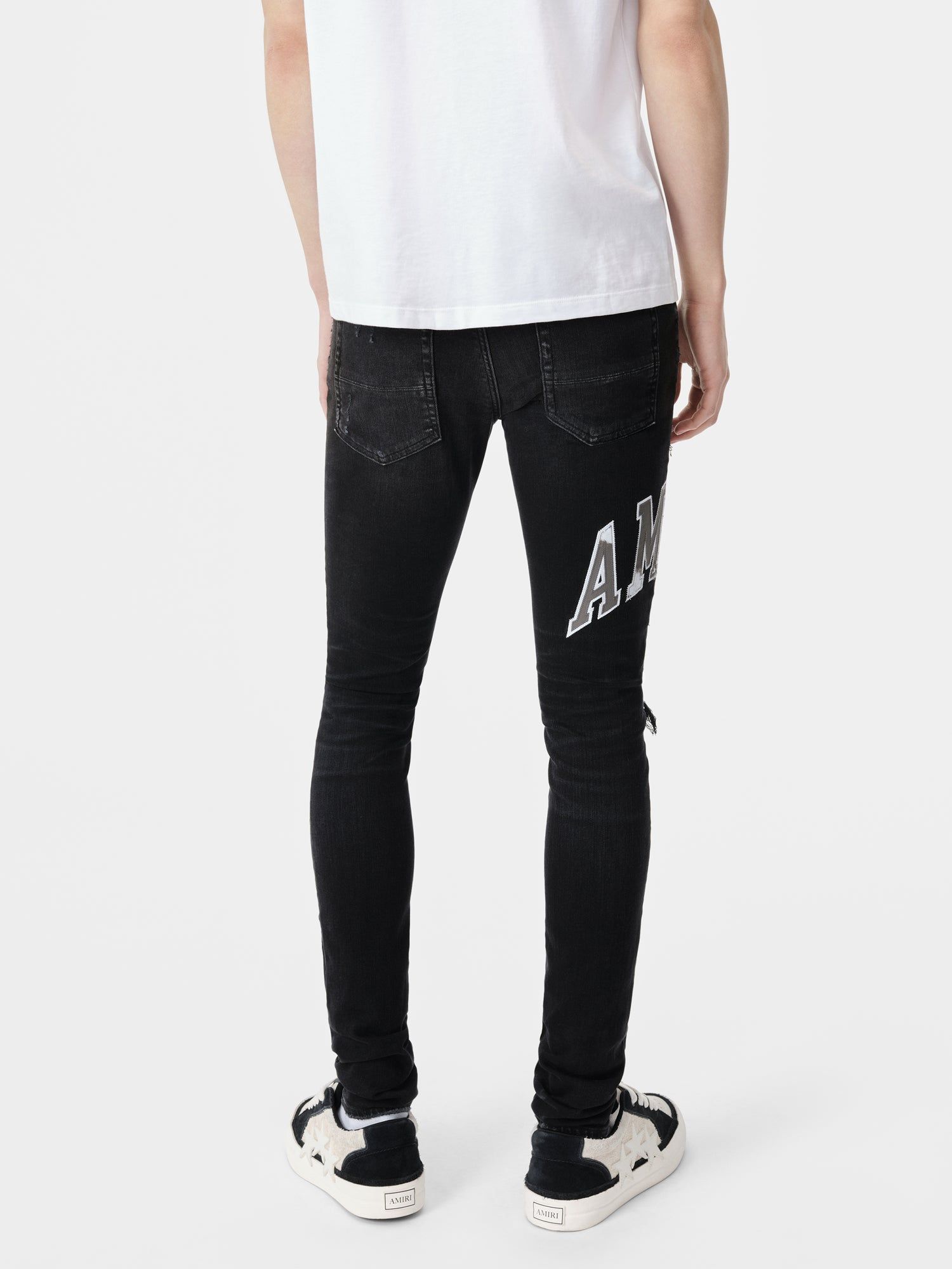 Amiri Varsity Logo Repair Jean Denim Erkek Siyah | HTG806392