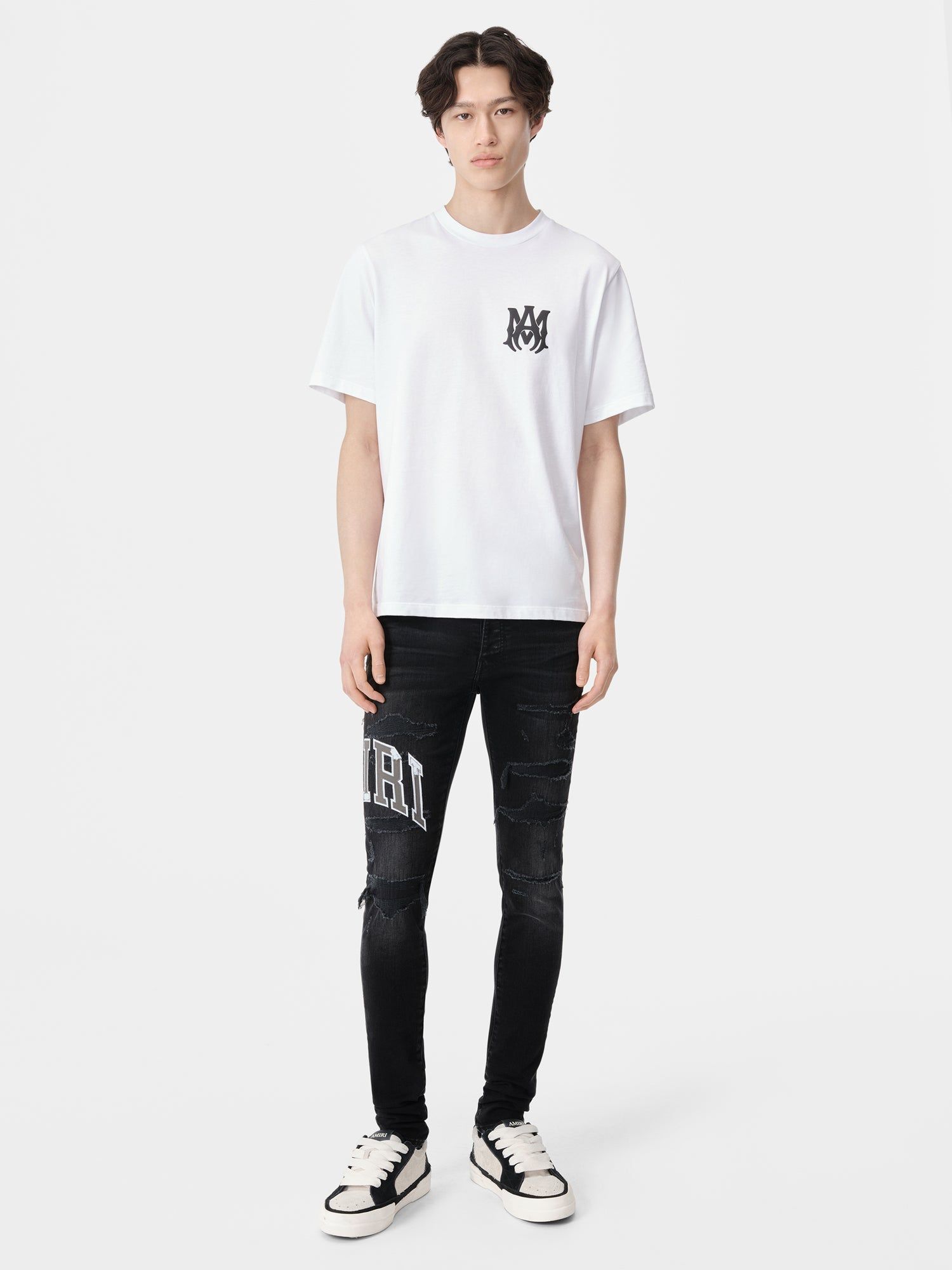 Amiri Varsity Logo Repair Jean Denim Erkek Siyah | HTG806392