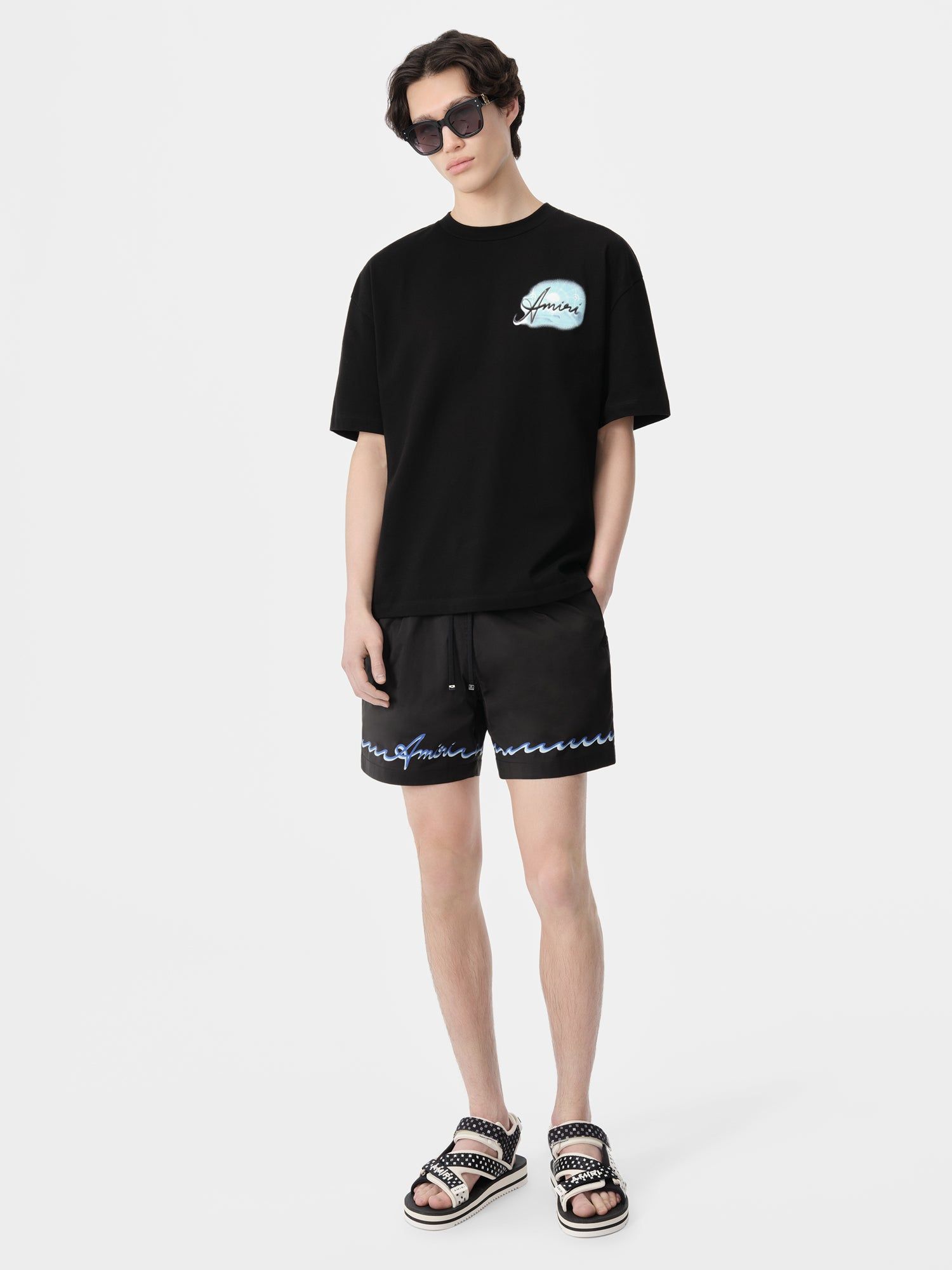 Amiri Wave Swim Trunk Mayo Erkek Siyah | DBE437289